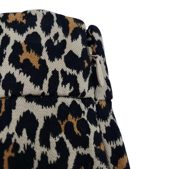 J.CREW Winnie Pant Black Leopard Mid Rise Stretch Knit Crop Ankle Pants - Picture 4 of 8